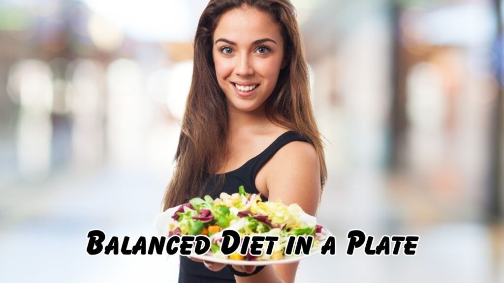 balanced diet in a plate